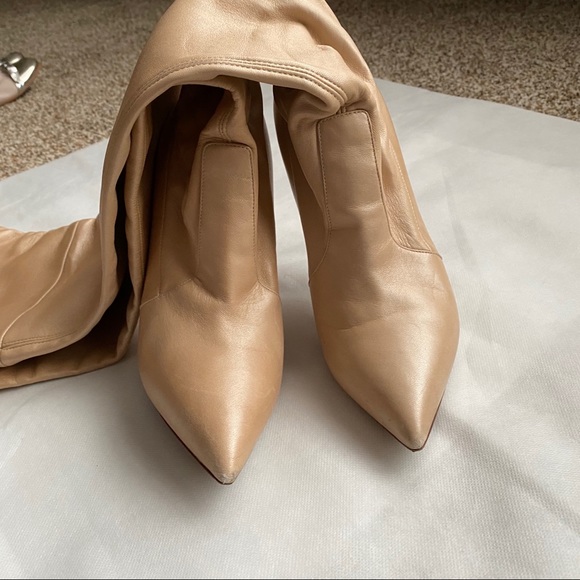 ❌SOLD❌Casadei nude Pearlized Stretch Leather Boots - Picture 7 of 7